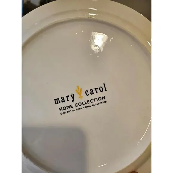 Unique Botanical Fern Dinner Plates by Mary Carol (2007) - Set of 5 - 10.5